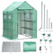 Hebitod Serre à tomates avec étagères pour plantes, 143 x 143 x 195 cm, bâche en polyéthylène 135 g, résistante aux intempéries, avec porte (vert), pour jardin ou balcon