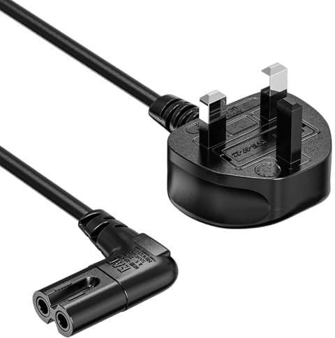3M longer Samsung TV Power Cord Replacement for Samsung TV 24 32 40 43 48 49 50 55 60 65, UN40 UN43 UN48 Charger Cable, LG/TCL/sony 90 Degree Angled 18AWG 2-Prong to L-Shaped C7 Power Cord