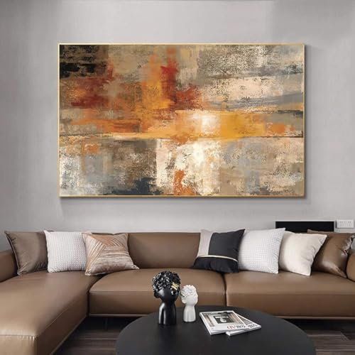 JACBON Wandkunst, bedruckter Stoff, moderne Wanddekoration, Leinwandkunst, Gemälde an der Wand, Quadri su tela für Wohnzimmerdekoration, 65 x 130 cm (26 x 51 Zoll) mit goldenem Rahmen