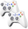 Nonbliep Lot de 2 manettes Xbox 360, compatibles avec Xbox 360 et Slim/PC Windows 10/8/7, avec joystick amélioré/double vibration/prise casque 2,5 mm pour manette Xbox sans fil, blanc