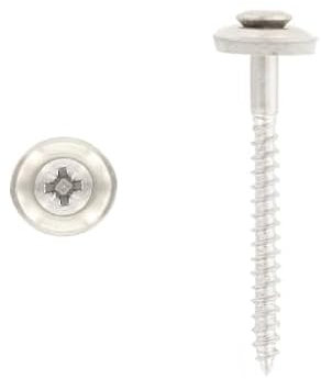 Lot de 20 vis étanches avec rondelle d'étanchéité 15 mm, Art. 9167 en acier inoxydable V2A, 4,5 x 60 Z mm