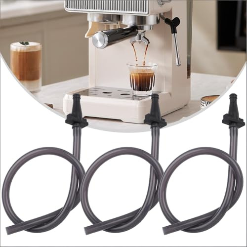 Oceanlend 3er Set Milchschlauch Ersatz passend für Siemens EQ9 & EQ700 Kaffeevollautomaten - 30cm Silikon Schlauch für externen Milchbehälter inkl. 3 Anschlüsse - Schwarz