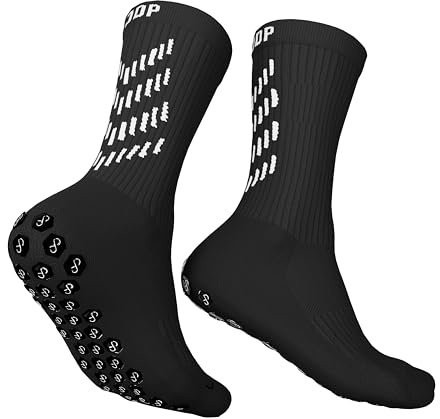 JDP Fußballsocken mit Grip, 1 Paar Anti-Rutsch Sportsocken Einheitsgröße (39-46), Premium Fußball Socken Erwachsene, rutschfeste Socken Herren Damen, Football Socks, Gripsocken Fussball Männer Frauen