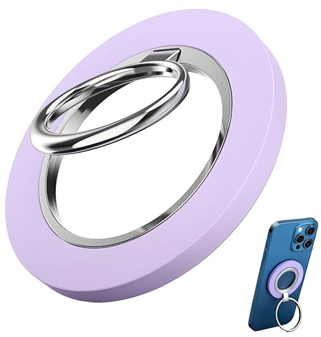 Handy Ring Halterung Magnetisch für MagSafe Ring, 360° Drehung Handys Fingerhalterung, Handyring Zubehör für MagSafe, Smart Halterung für iPhone 17/16/15/14/13 Pro Max, 12/13 Pro Max, Lila
