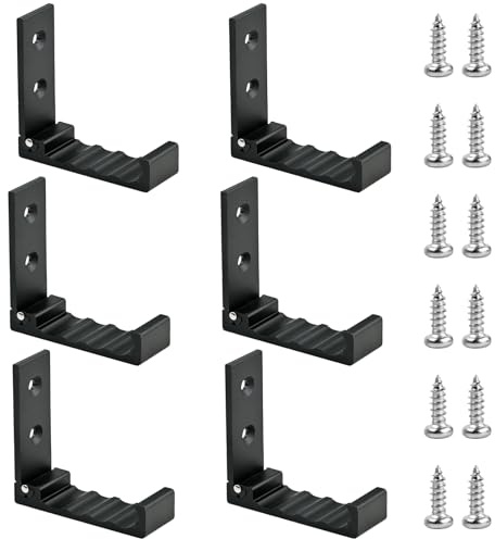 Lot de 6 Crochet Porte Manteau Pliables, Casquette Crochet Mural en Alliage d'Aluminium, Torchon Patere Murale Pliant 90 Degrés, Crochets pour Bureau Cuisine Chambre Salle De Bain Cuisine, Noir