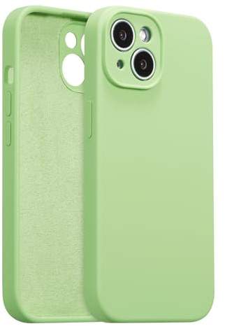 ZTOFERA Liquid Silicone Case for iPhone 14 (6.1), Green | Anti-Scratch Soft Microfiber Lining, Fresh Solid Color, Lightweight, Full Camera Protection, Shockproof Protective Cover