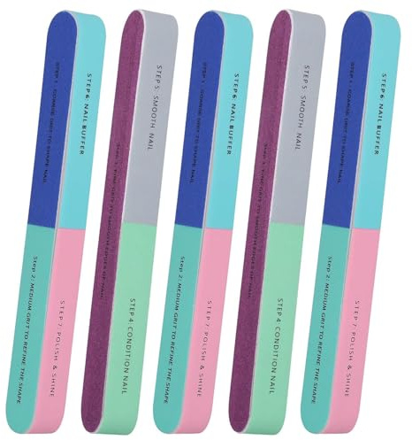 Buffer Unghie, Buffer, Buffer Unghie Professionale, Unghie, 5 Pezzi Lime Per Unghie A 7 Lati, Blocco Lucidante E Modellante, Strumenti Per Manicure Professionale, Cura Delle Unghie Naturale