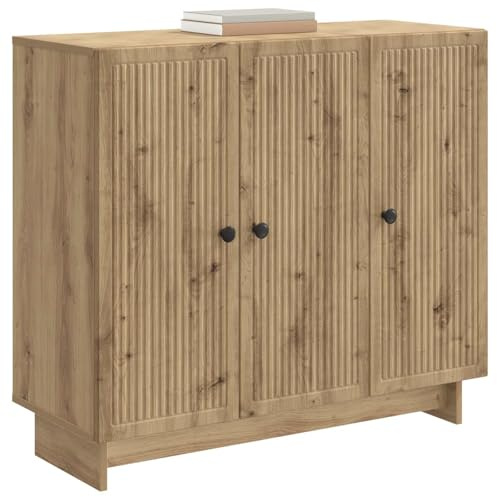 vidaXL Sideboard Artisan-Eiche 89 x 34,5 x 80 cm Holzwerkstoff, Elegantes Vintage Sideboard, rechteckige Lösung für Zuhause, multifunktionale Möbel