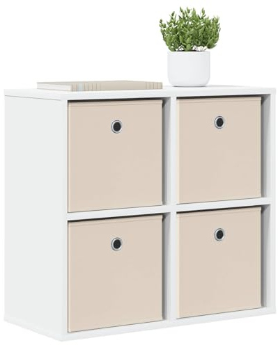 vidaXL Sideboard mit Schubladen Weiß 59,5 x 27 x 57 cm, Moderne Wohnzimmeraufbewahrung, robuste Möbel, große Regale, schicke Heimregale, funktionale Möbel zum Organisieren