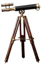 Vintage Brass Nautical Decorative Telescope with Wooden Tripod Stand