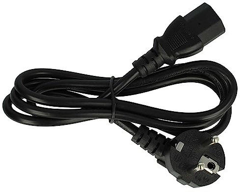vhbw Cable de alimentación IEC, Schuko Euro C13 1.2m para PC, Monitor, Ordenador, Impresora, etc.