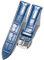BINLUN Leder-Uhrenarmband Krokodilmuster Schnellverschluss Ersatz Kalbsleder Uhrenarmbänder Smartwatch 10 Farben 13 Größen für Herren & Damen(Silberne Schnalle,Blau,20mm)