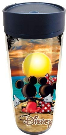 Disney La puesta del sol Dos Mickey Mouse Minnie Mouse de 18 onzas taza del viaje Tumbler 8 X 3,2 X 2,9 Multicolor