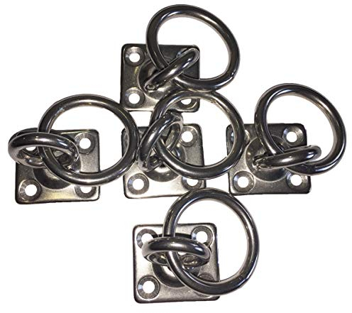 Sunload Augplatte rechteckig mit Wirbel und Ring Edelstahl rostfrei V4A 5 Stück (35 mm)