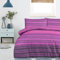 Sleepdown Set di biancheria da letto con copripiumino e federa, motivo a righe ruvide viola, per letto singolo, matrimoniale, king e super king