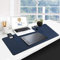 GUBEE PU-Leder Multifunktionsbüro-Schreibtischunterlage Mauspad,Wasserdichte rutschfeste Anti-Schmutz-Mausunterlage für Büro und Zuhause, Reisen-Size 800x400x2mm (Dunkelblau+Gelb)