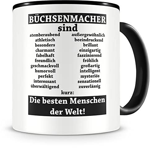 Samunshi® Büchsenmacher sind Tasse Beruf Geschenk Kaffeetasse Teetasse Kaffeepott Kaffeebecher Becher 300ml schwarz