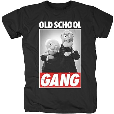 Muppets Men's T-Shirt Old School Gear Waldorf & Statler Cotton Black - S