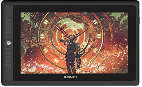GAOMON PD156 PRO Grafiktablett mit Display, 10 Schnelltasten, Neigungsunterstützung, Batterieloser Stift AP50, 15,6 Zoll Professionelles Zeichentablett mit Verstellbarem Ständer für Win, MacOS