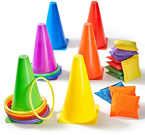 Yetech 3-in-1 Ensemble de Jeu de Lancer d'anneau Sport Party Spiele Set pour Intérieur en Plein Air Famille Jeu Jardin Jeu Sports Day Jeux Fournitures.