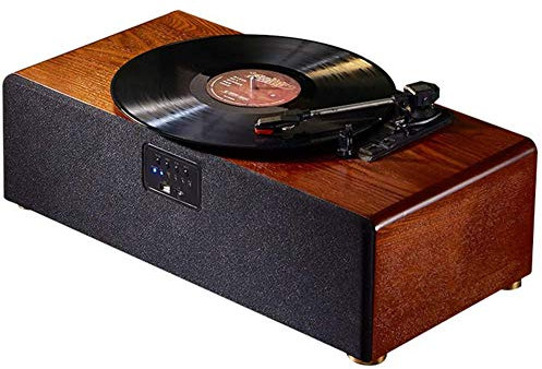 AWANG 3 Velocidades Tocadiscos De Vinilo con Bluetooth con Altavoces Estéreo Integrados, Admite USB, Salida RCA, Conector para Auriculares, MP3, Teléfonos Móviles Reproducción De Música (Oak)