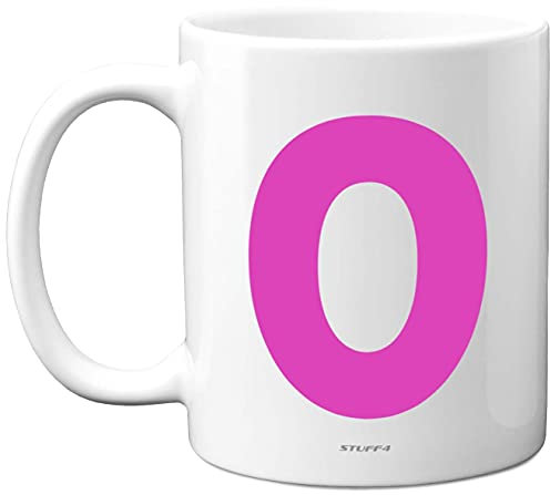 Stuff4 Personalised Alphabet Pink Initial Mug - Letter O Mug, Gifts for Her, Mothers Day, Birthday Gift for Mum, 11oz Ceramic Dishwasher Safe Anniversary, Valentines, Christmas, Retirement