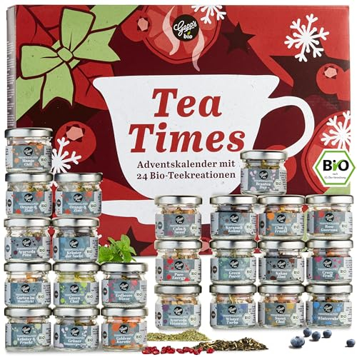 Gepp’s Bio Tee-Adventskalender mit 24 ausgefallenen Bio-Teesorten I Winterliche Früchte- & Kräutertees für kuschelige Adventstage I Geschenkidee für Teeliebhaber in der Adventszeit
