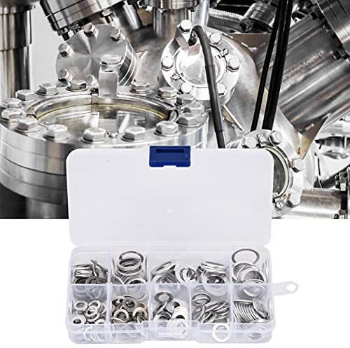 Juego De Accesorios De Arandela Plana De Aluminio De 200 Piezas Para Sujetadores De Mantenimiento Con Caja De Almacenamiento