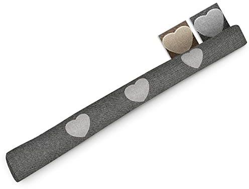 Beautissu Bas de Porte 120 cm Poids 1,2 kg en Coton – Boudin de Fenêtre Contre Le Froid – Coussin de Porte Anthracite Robuste avec Remplissage et Tenue Ferme – Tuuli