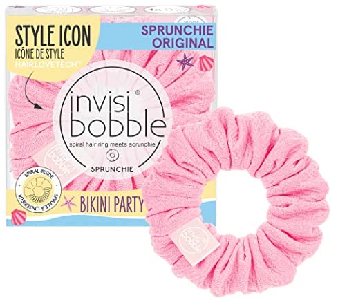 Invisibobble Haargummi Rosa Scrunchie Bikini Party, Haargummis starker Halt Damen & Herren, Scrunchies Pink, designed im Herzen Münchens