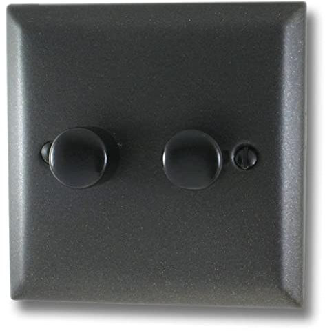 G&H SG512 Spectrum Plate Graphite 2 Gang 1 or 2 Way V-Pro LED Dimmer Switch