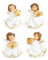 Logbuch-Verlag 4 Engel Figuren Gold weiß mit Herz & Stern Weihnachten Schutzengel Geschenk Give-Away 7 cm Deko