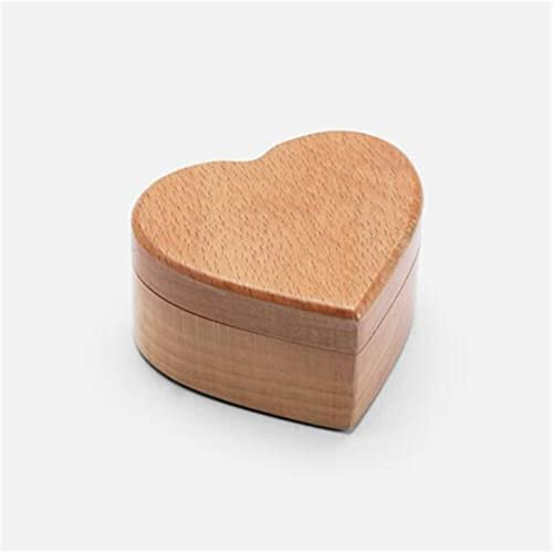 Ringschachtel Herzförmige Hochzeit Valentines Verlobung Holz Ringkästchen Handgemachte rustikale Ehering Box Halter Custom Ring Box (Farbe : #2, Size : 1pcs)