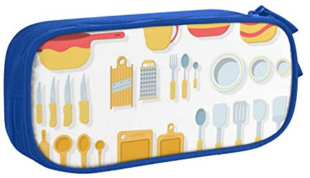 LOUJIN Trousse à crayons colorée pour ustensiles de cuisine - Grande capacité - Double couche - Pour enfants et adolescents, couleur, 5.0cm*10.5cm*20.5cm, Trousse à crayons