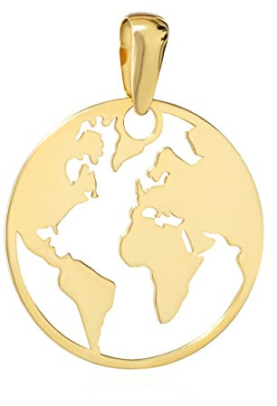 NKlaus Kettenanhänger Weltkugel 333 Gelb Gold 8 Karat 16 mm Globus Atlas Weltkarte 14321