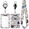 Juanooo Preppy Cats ID Badge Card Holder Lanyard & Retractable Badge Reel Clip Cute Key Lanyard for Women Girls for ID Badges Nurse Keychain Neck Lanyard for Keys Lovely Reel Lanyard