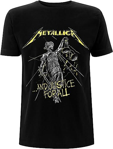 Metallica ... and Justice for All - Tracklist Men's T-Shirt Black Band Merch, Bands(X-Large)