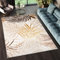 TAPISO Golden Teppich Kurzflor Wohnzimmer Schlafzimmer Luxuriös Creme Braun Gold Blätter Meliert Verwischt Modern Design ÖKOTEX 120 x 170 cm