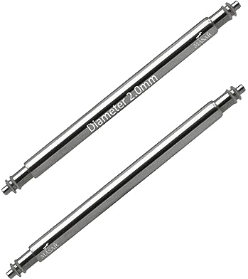 masar Premium Federstege für Uhren, SLX Ø 2,0 mm, Edelstahl, 316 l – 0,8 mm, 2 Stück, 26mm