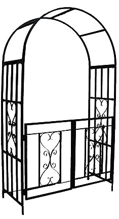 Gartenbogen, Gartenlaube Aus Metall, Gartenbogen mit Tor, Außenbogen für Kletterpflanzen, Zeremonie, Hochzeiten, Party, Garten, Hinterhof, Rasen