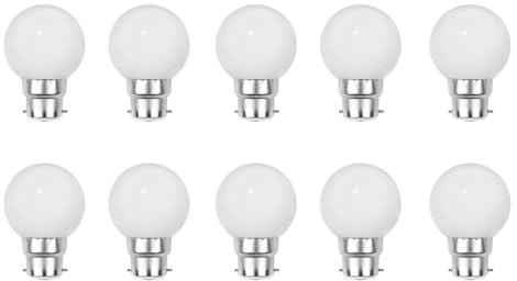 WULUN LED-Leuchtmittel, B22, 2 W, Bajonettsockel, Mini Golfball B22 G45, Kaltweiß, 2 W, entspricht 20 W, nicht dimmbar, 10 Stück
