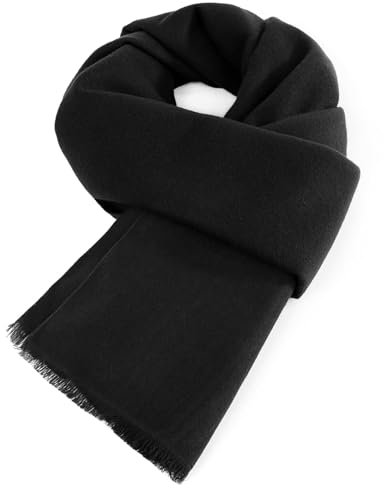Century Star Gemütlicher Herren Schal Unisex Strickschal- Warm und stilvoll Schwarz