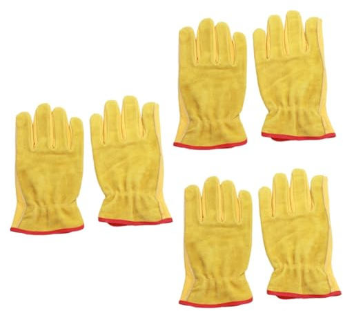 Housoutil 3 Paare Lederhandschuh Arbeitshandschuhe Für Männer Schnittfeste Handschuhe Männer Arbeitshandschuhe Gartenhandschuhe Handschuhe Aus Rindsleder Mann Schnittschutz Angeln