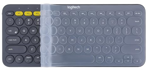 Digi-Tatoo Cover per tastiera Logitech K380 Multi-Device Bluetooth Keyboard/Pebble Keys 2 K380S Keyboard - Pellicola protettiva in silicone trasparente