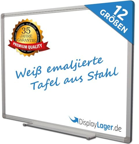 DisplayLager Whiteboard Magnetisch Lackiert - Ideal für Office, Schule, Lehrerzimmer, Küche und Seminarräume, Emailliert, 35 Jahre Garanti (120 cm x 90 cm)