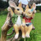 Ogowawer Resin Garden Statues Rabbit, Cute Hanging Bunny Lover Sculpture Simulation Art Decor Figurine Ornament Indoor Outdoor for Fence Path Landscape Tree Decorations, Gardening Sculpture Gifts