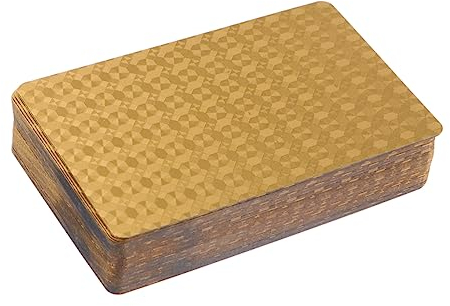 KONTONTY Goldfarbene Spielkarten Mit Kreativem Muster Pokertisch-brettspiel Aus Robustem Material Langlebig Und Bruchfest Für Zuhause Bar Büro