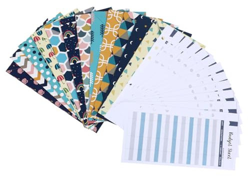 PLAFOPE 12stücke Teiliges Set Mit Budgetumschlägen Bedruckte Geldumschläge Mit Budgetblättern Und Aufklebern Organizer Für Und Bargeld