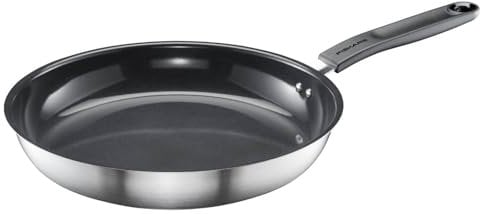 Fiskars Bratpfanne, Ø 28 cm, Beschichtete Pfanne, Für alle Kochfelder geeignet, Recycelter Edelstahl, Functional Form, Silber/Schwarz, 1072312