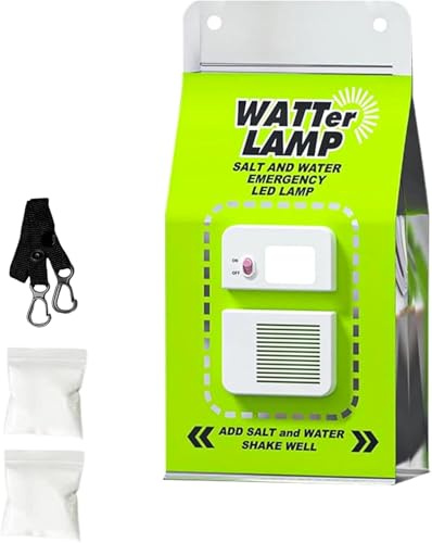 Lampe Wasser Salz, Salzwasser Lampe, LED-Salzwasserlampe, Notlicht ohne Batterien, Wasserdicht,Ttragbar für Camping, Nachtangeln, Reisen im Freien.